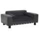 Vidaxl Dog Bank 81x43x31 cm en peluche et en cuir artificiel gris foncé