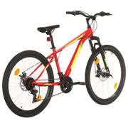 Vidaxl Mountain Bike 21 engrenages Roues 27,5 pouces Cadre de 38 cm rouge - afbeelding 3