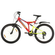 Vidaxl Mountainbike 21 engrenages Roues de 26 pouces 49 cm rouges - afbeelding 1
