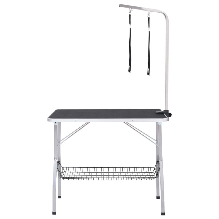 Table de garniture de chien vidaxl réglable avec 2 boucles et science de stockage