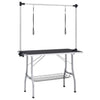 Table de garniture de chien vidaxl réglable avec 2 boucles et science de stockage