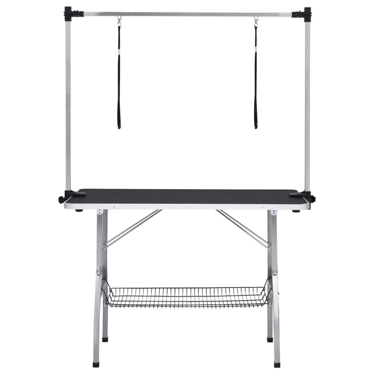 Table de garniture de chien vidaxl réglable avec 2 boucles et science de stockage
