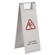 Vidaxl Warning Board Floor Flover pliing en acier inoxydable