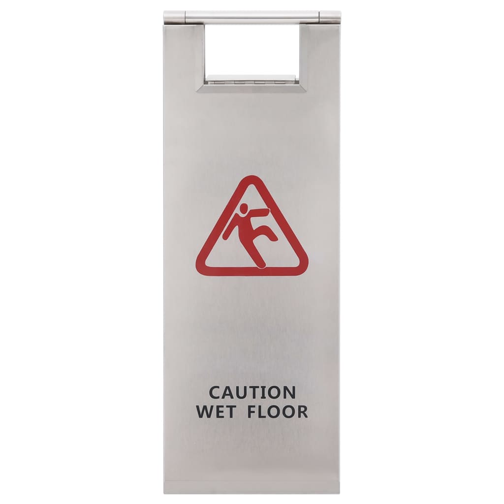 Vidaxl Warning Board Floor Flover pliing en acier inoxydable
