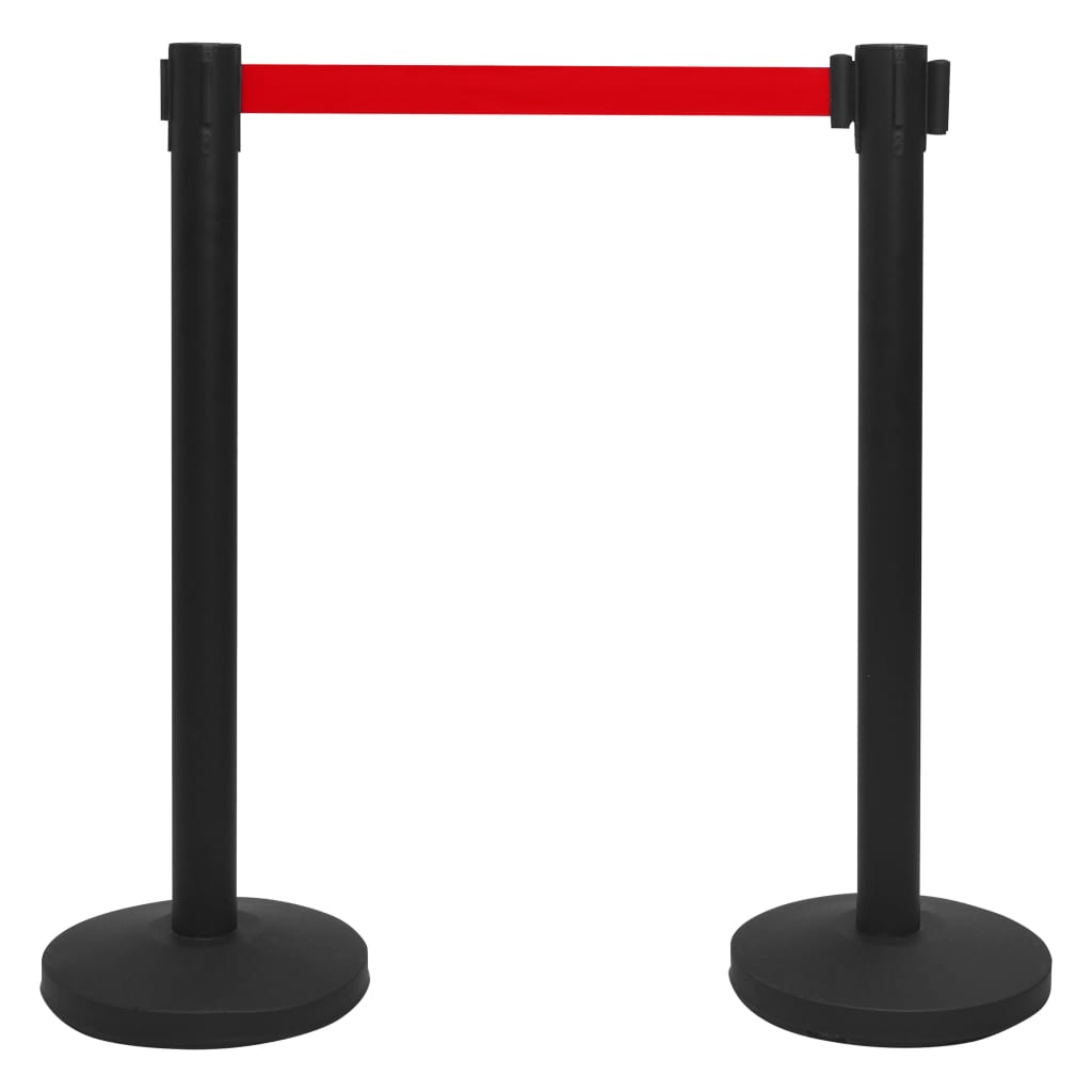 Vidaxl Sales Posts 4 Sts avec des bandes en fer noir