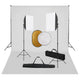 Ensemble de studio photo Vidaxl avec des lampes, arrière-plan et réflecteur