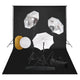 Vidaxl Photo Studio Studio avec des lampes, parapluies, fond et réflecteur