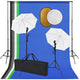 Vidaxl Photo Studio Studio avec des lampes, parapluies, fond et réflecteur