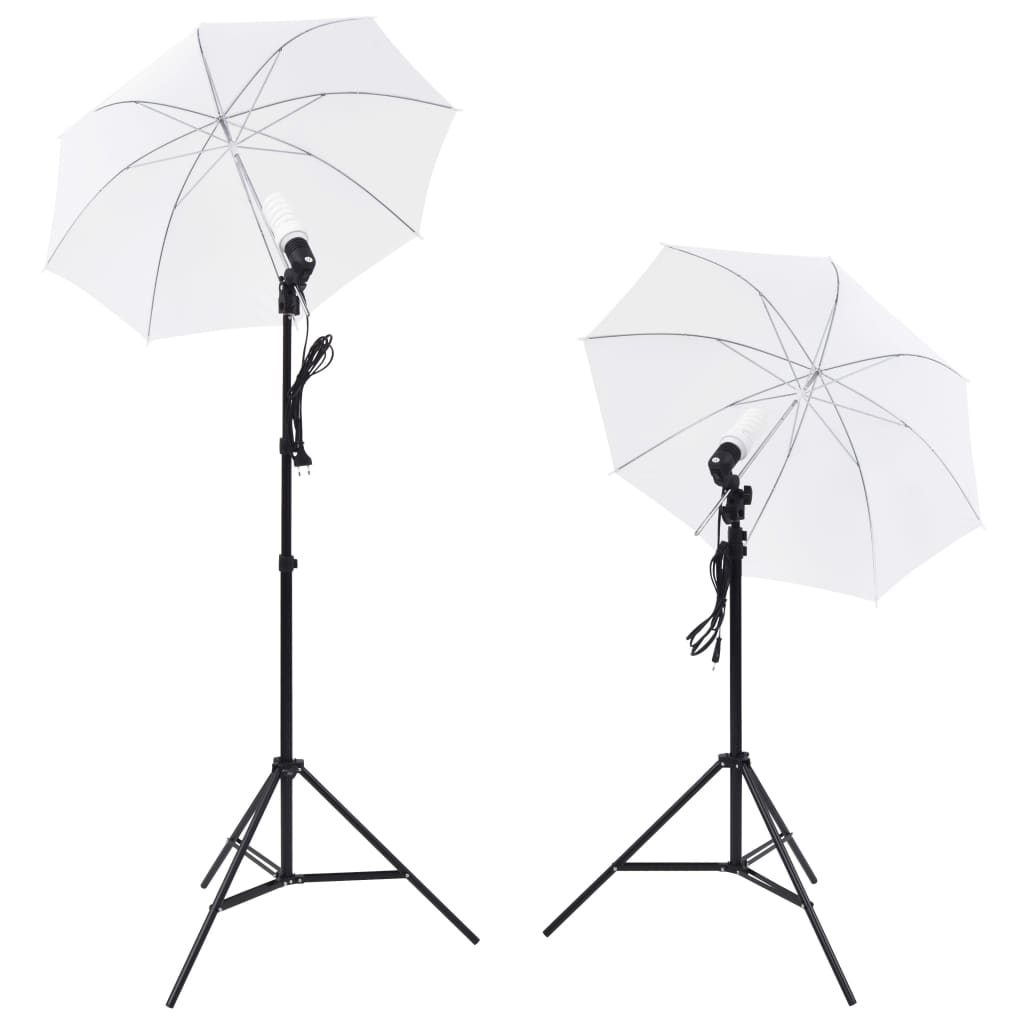 Vidaxl Photo Studio Studio avec des lampes, parapluies, fond et réflecteur