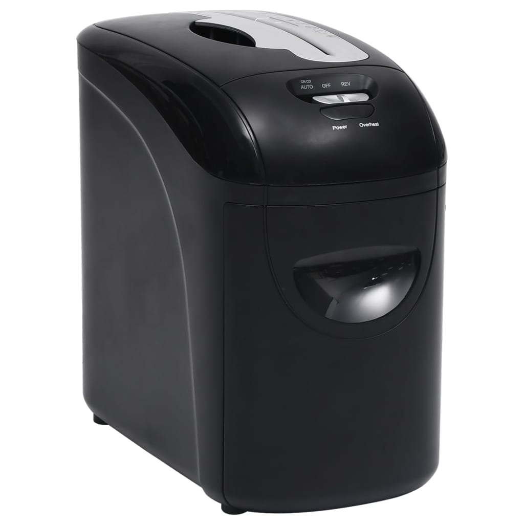 Vidaxl Paper Shredder 10 pages microcut noir