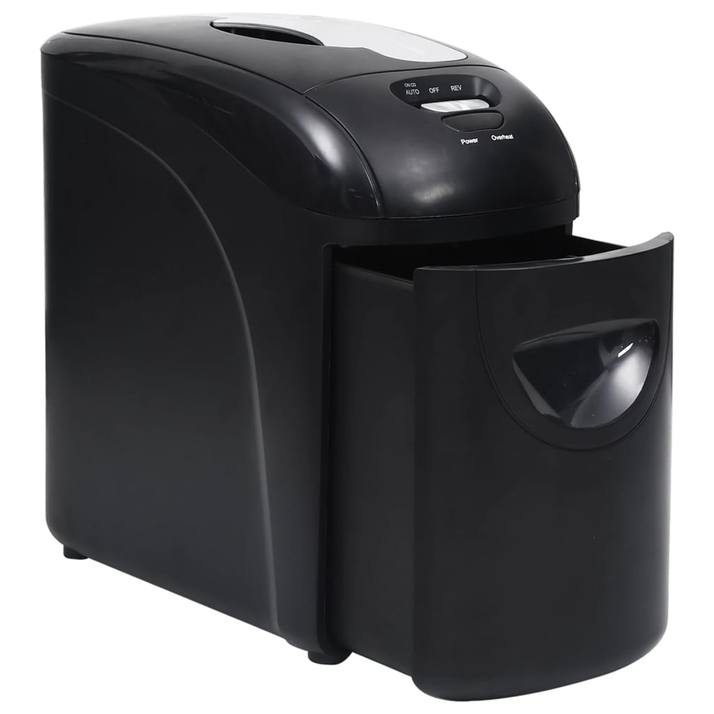 Vidaxl Paper Shredder 10 pages microcut noir