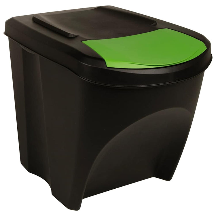 Vidaxl Garbage Cans 3 St Empilable 75 L Anthracite -Colored