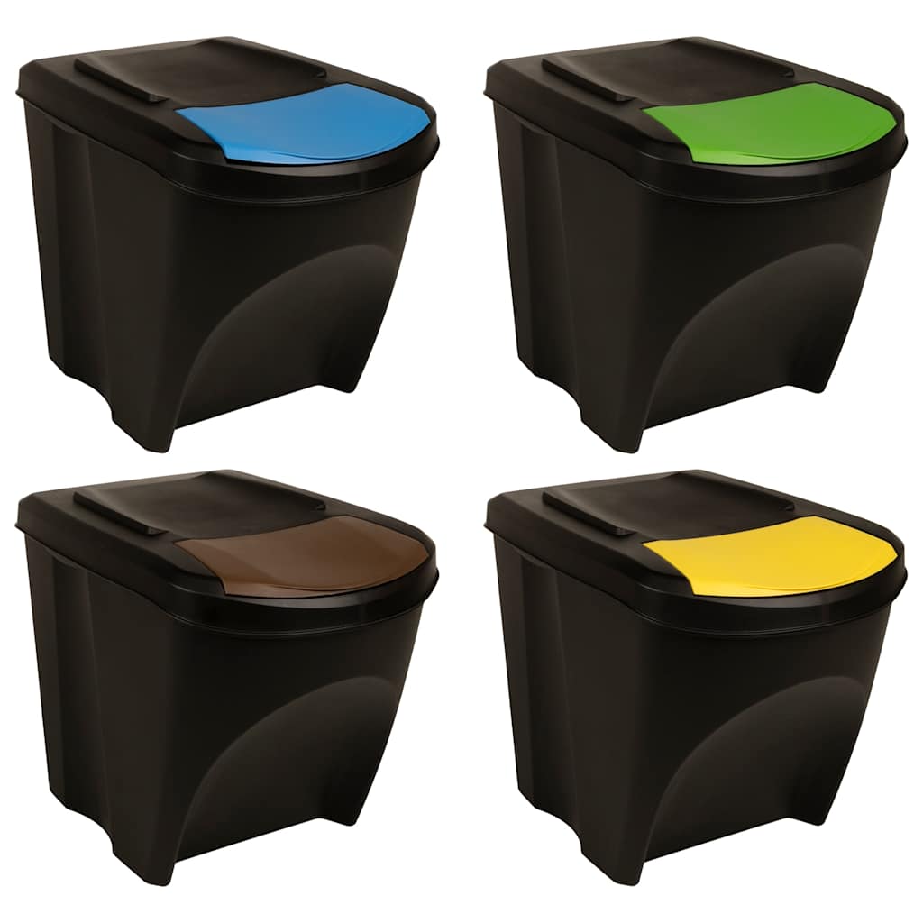 Vidaxl Garbage Cans 4 St Empilable 100 L anthracite -colored