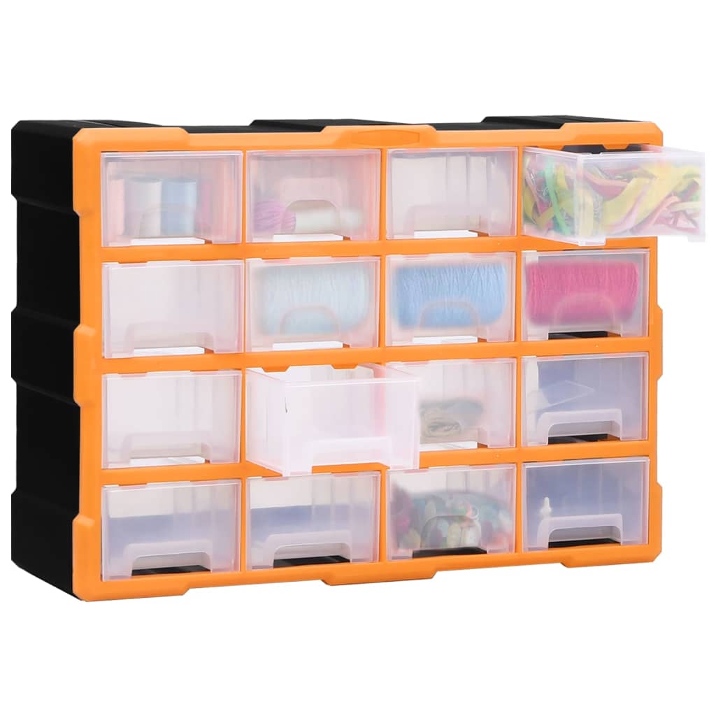 Organisateur de Vidaxl avec 16 tiroirs moyens 52x16x37 cm