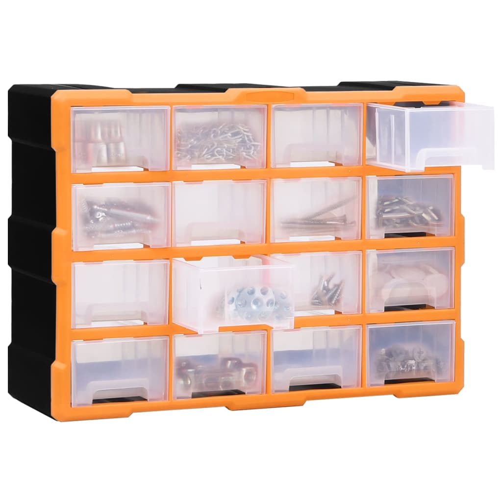 Organisateur de Vidaxl avec 16 tiroirs moyens 52x16x37 cm