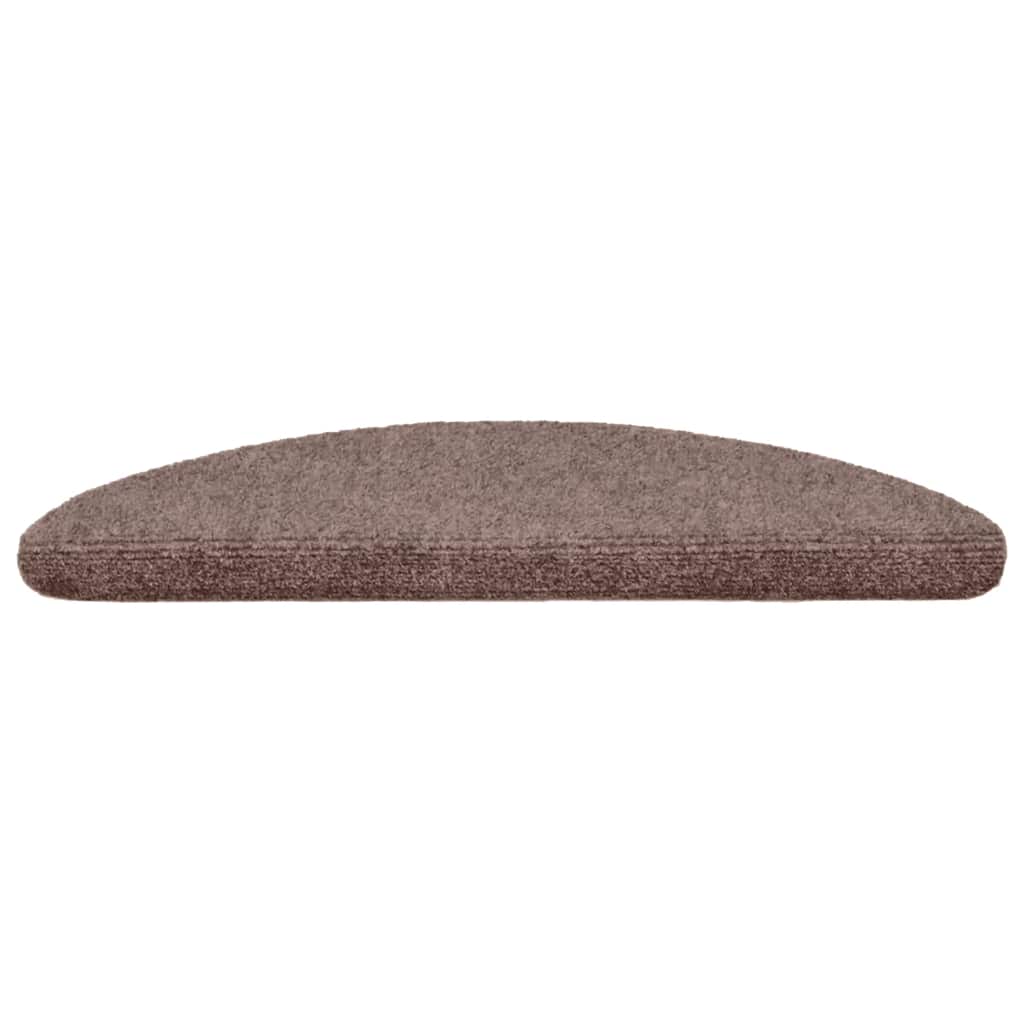 VidaXL tapis d'escalier auto-adhésifs 5 pièces 56x17x3 cm marron clair semi-circulaire