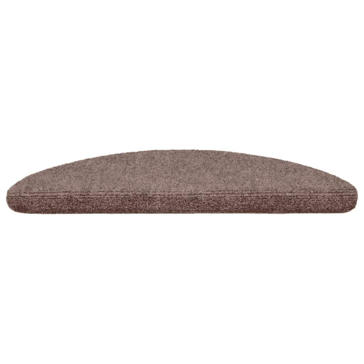 VidaXL tapis d'escalier auto-adhésifs 5 pièces 56x17x3 cm marron clair semi-circulaire