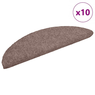 Vidaxl mats d'escalier auto-adhésifs 10 st 56x17x3 cm aiguille en feutre brun