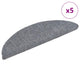 Vidaxl Stair Mats auto-adhésif 5 ST 56x17x3 cm aiguille en feutre gris clair