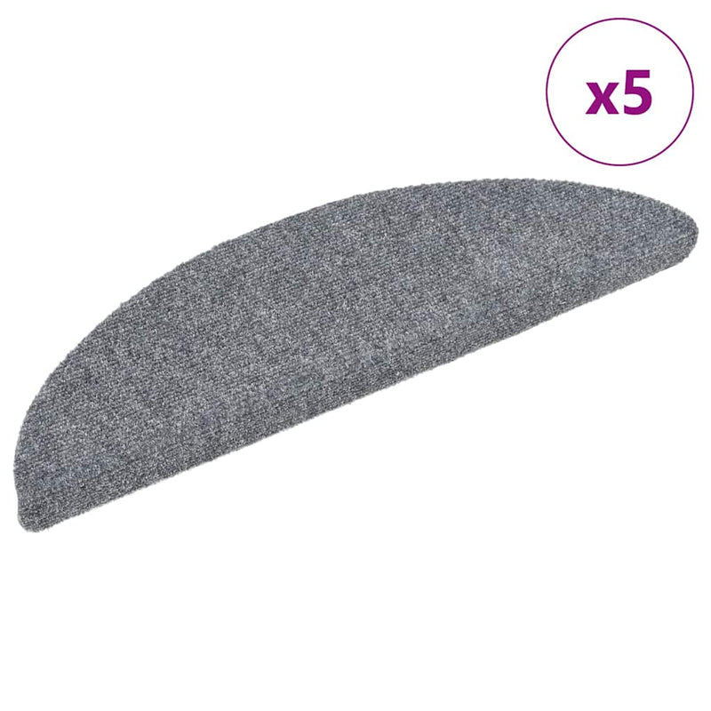 Vidaxl Stair Mats auto-adhésif 5 ST 56x17x3 cm aiguille en feutre gris clair
