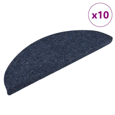 Vidaxl Stair Mats auto-adhésif 10 ST 56x17x3 cm aiguille en feutre bleu