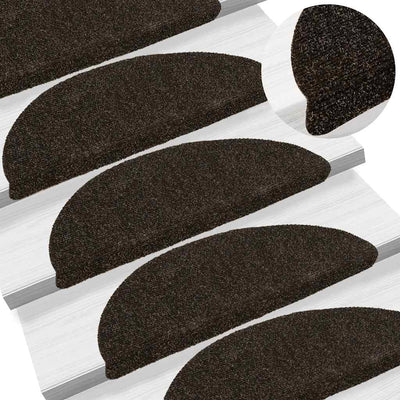 Vidaxl Stair Mats auto-adhésif 5 ST 56X17X3 cm aiguille en feutre foncé