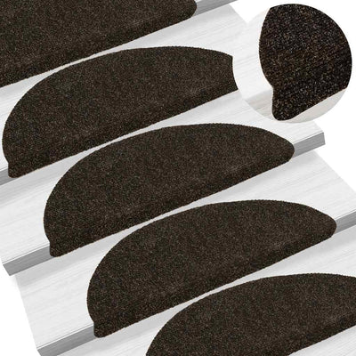 Vidaxl Stair Mats auto-adhésif 10 ST 56x17x3 cm aiguille en feutre foncé brun