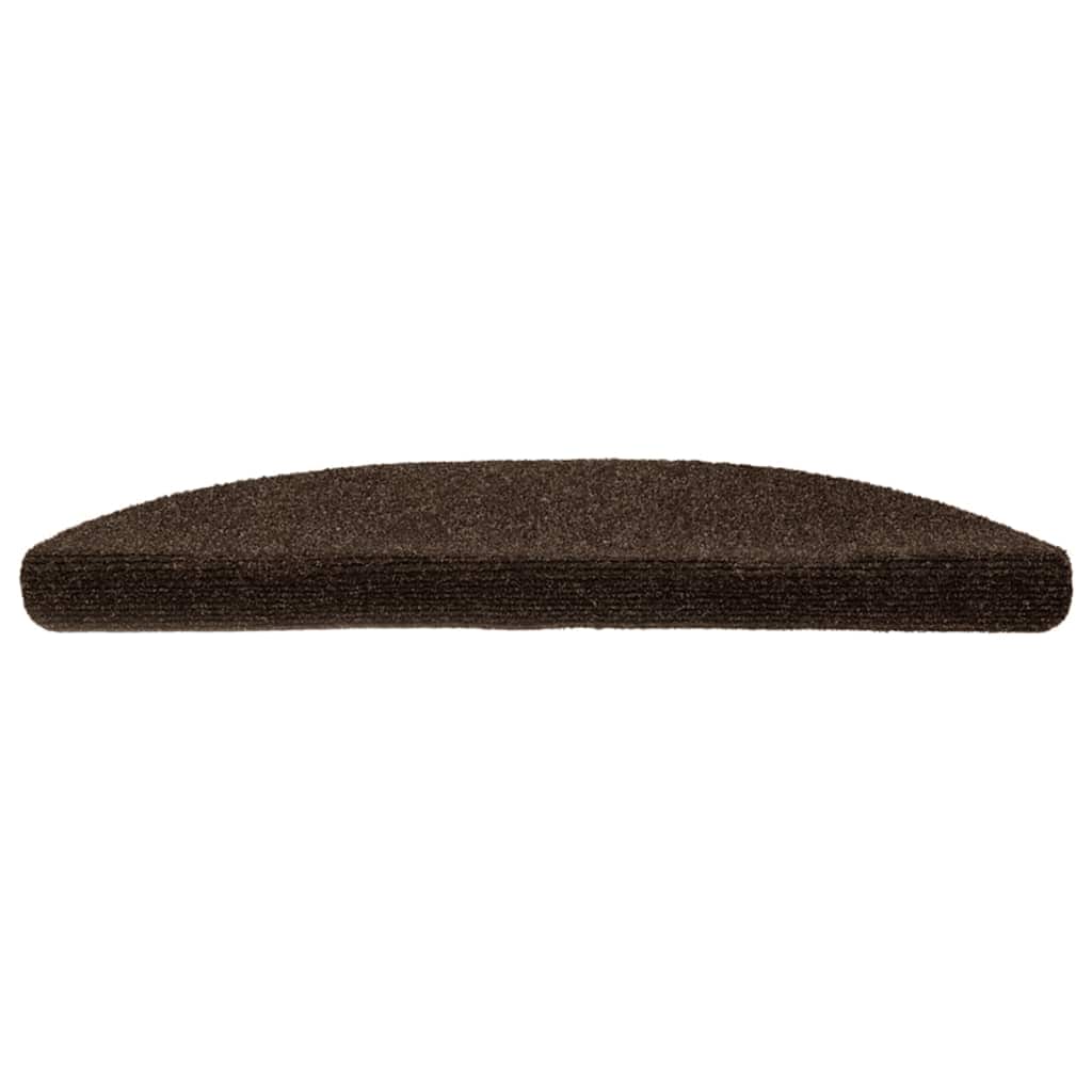 Vidaxl mats d'escalier auto-adhésifs 10 st 56x17x3 cm aiguille en feutre brun