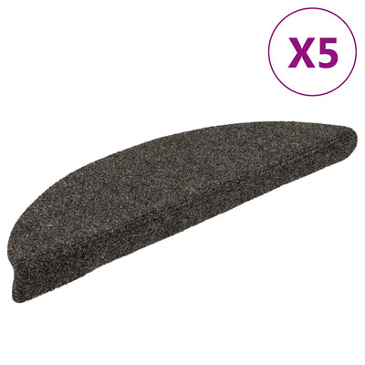 Vidaxl Stair Mats auto-adhésif 5 ST 56x17x3 cm aiguille en feutre Couleur de l'anthracite