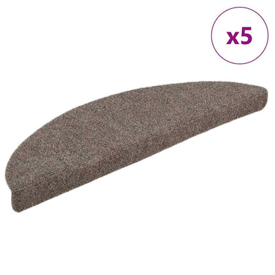 Vidaxl Stair Mats auto-adhésif 5 ST 56x17x3 cm à l'aiguille crème en feutre -colore