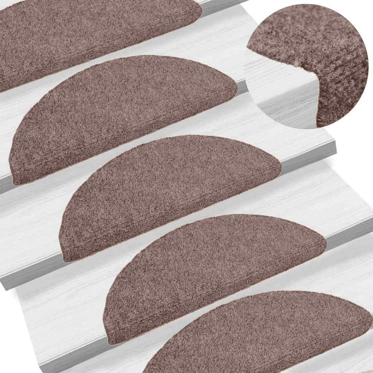 Mattes d'escalier vidaxl auto-adhésifs 5 ST 65X21X4 cm aiguille en feutre brun