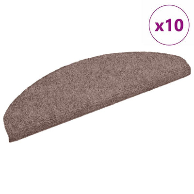 Mattes d'escalier vidaxl auto-adhésifs 10 pcs 65x21x4 cm aiguille en feutre brun