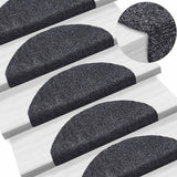 Vidaxl Stair Mats auto-adhésif 10 pcs 65x21x4 cm aiguille en feutre foncé gris foncé - afbeelding 1