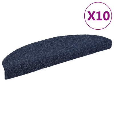 Vidaxl Stair Mats auto-adhésif 10 pcs 65x21x4 cm aiguille en feutre bleu