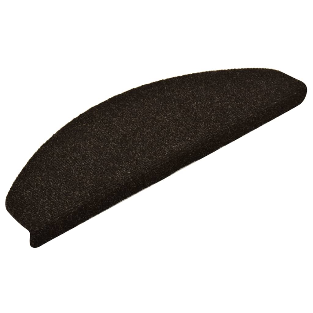 Vidaxl Stair Mats auto-adhésif 5 ST 65X21X4 cm aiguille en feutre foncé