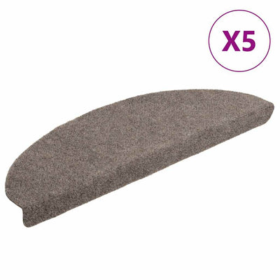 Vidaxl Stair Mats auto-adhésif 5 pcs 65x21x4 cm à l'aiguille crème en feutre -colore