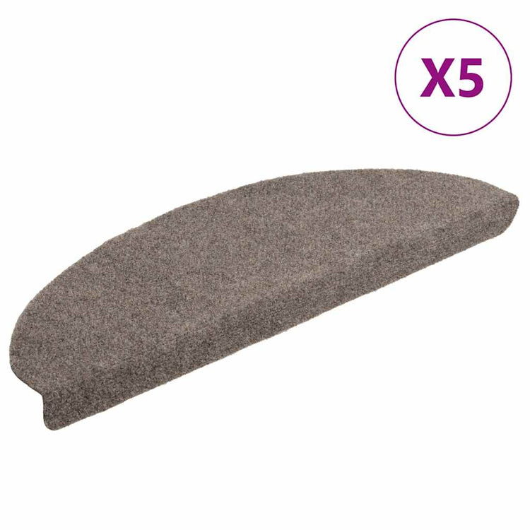 Vidaxl Stair Mats auto-adhésif 5 pcs 65x21x4 cm à l'aiguille crème en feutre -colore