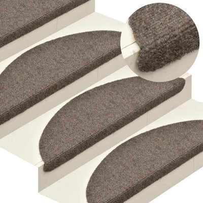 Vidaxl Stair Mats auto-adhésif 5 pcs 65x21x4 cm à l'aiguille crème en feutre -colore