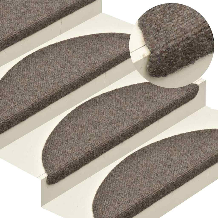 Vidaxl Stair Mats auto-adhésif 5 pcs 65x21x4 cm à l'aiguille crème en feutre -colore