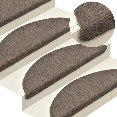 Vidaxl Stair tapis auto-adhésifs 10 pcs 65x21x4 cm à l'aiguille crème en feutre -colore