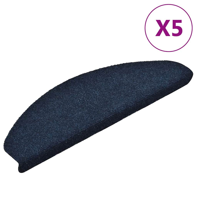 Vidaxl Stair Mats auto-adhésif 5 ST 65x21x4 cm aiguille en feutre bleu marine