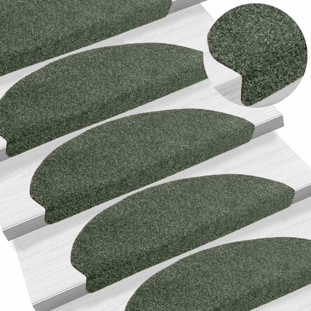 Vidaxl Stair Mats auto-adhésif 5 ST 65x21x4 cm aiguille en feutre en vert