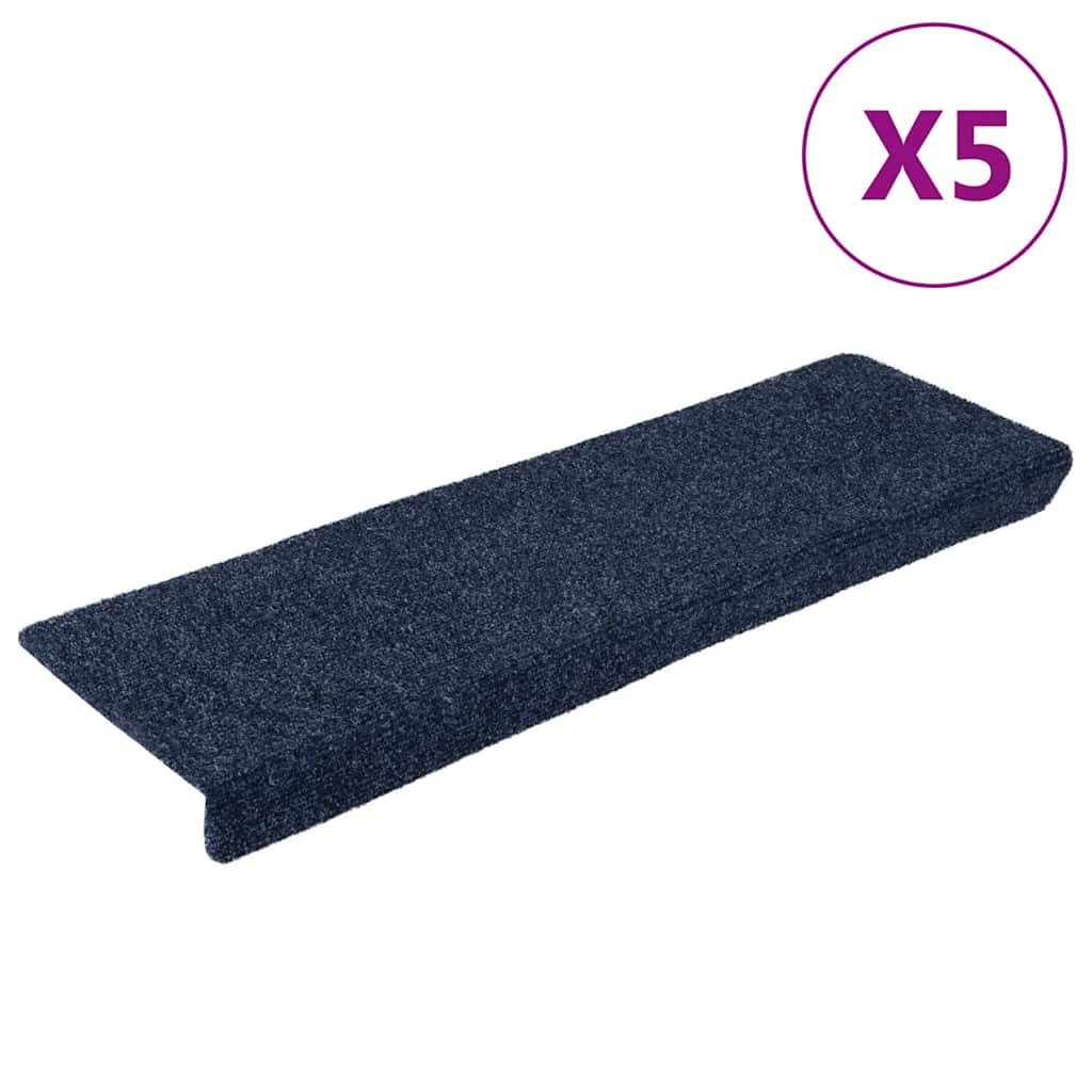 Vidaxl Stair tapis 5 pcs 65x21x4 cm aiguille en feutre anthracite -colored