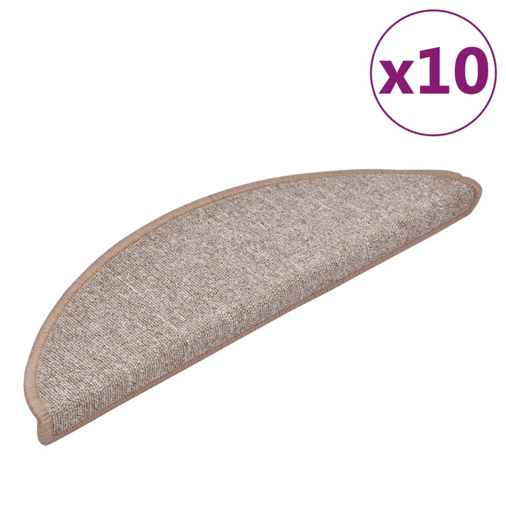 Tapis d'escalier vidaxl 10 st 56x17x3 cm brun clair
