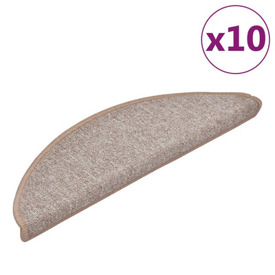 Tapis d'escalier vidaxl 10 st 56x17x3 cm brun clair