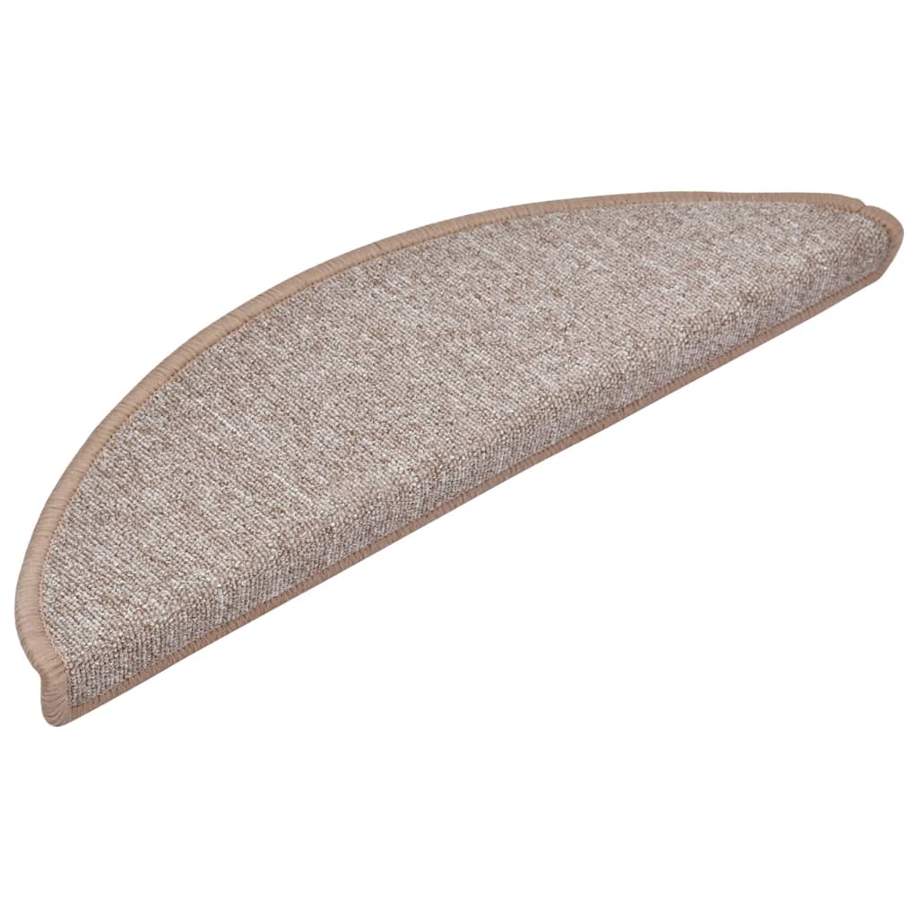 Tapis d'escalier vidaxl 10 st 56x17x3 cm brun clair