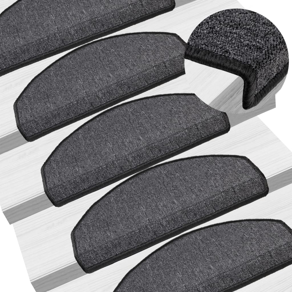 Mattes d'escalier Vidaxl 10 pcs 65x24x4 cm anthracite -colored