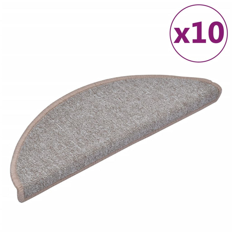 Tapis d'escalier vidaxl 10 st 65x24x4 cm brun clair
