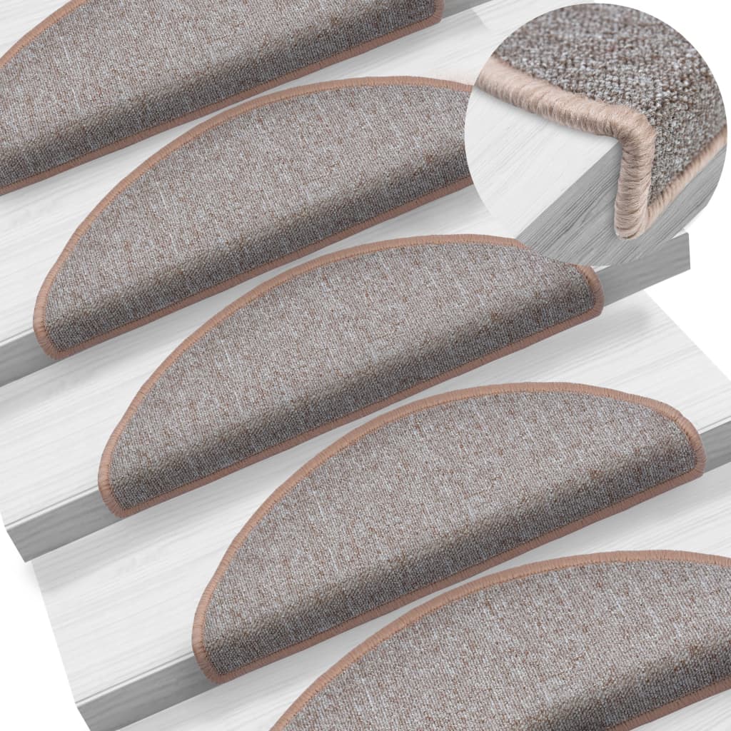 Tapis d'escalier vidaxl 10 st 65x24x4 cm brun clair