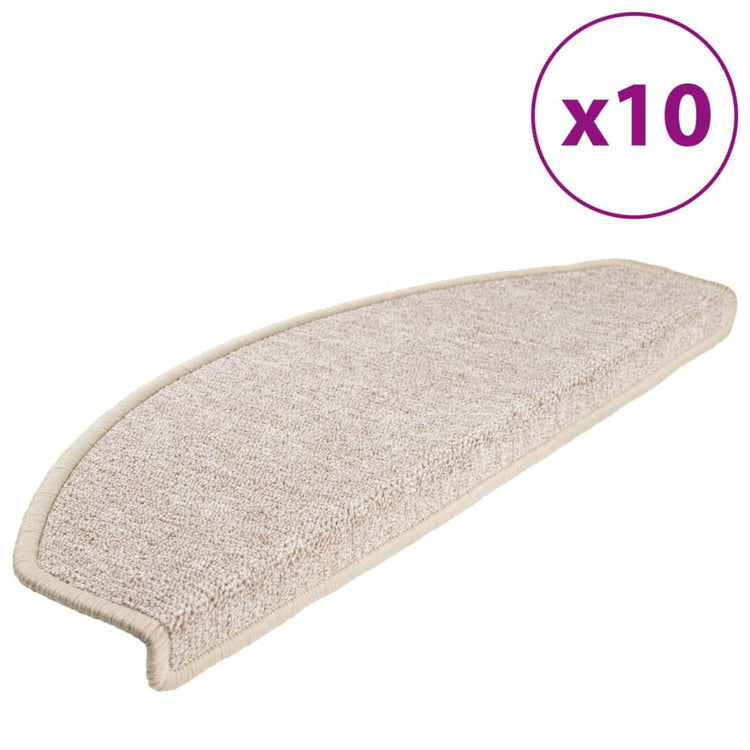 Vidaxx tapis d'escalier 10 pcs 65x24x4 cm taupe semi-circulaire grand